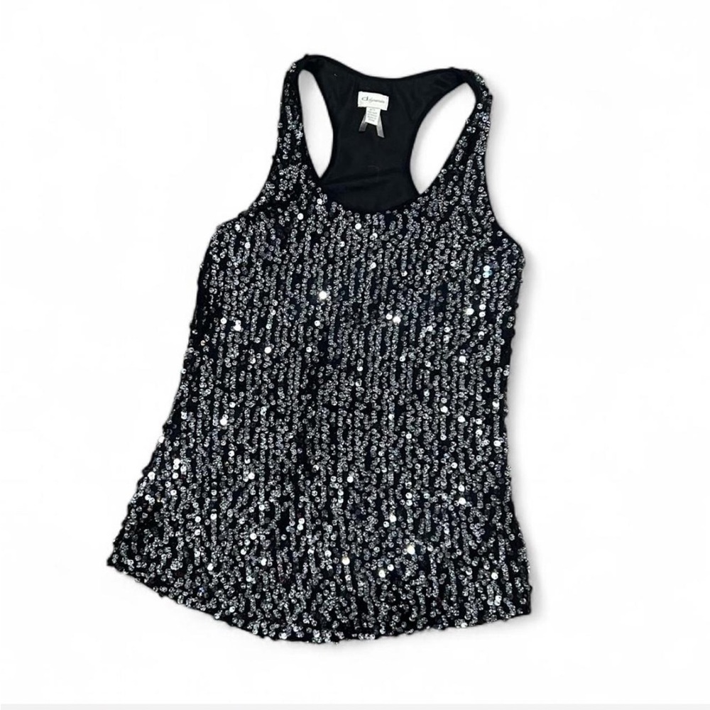 Dynamite Black Sequin Racerback Tank Top